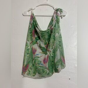 TiniBikini Tropical Green and Pink Swimsuit Wrap